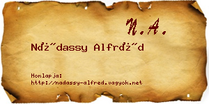 Nádassy Alfréd névjegykártya